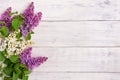 The beautiful lilac on a wooden background Royalty Free Stock Photo