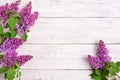 The beautiful lilac on a wooden background Royalty Free Stock Photo