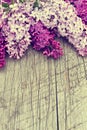 The beautiful lilac on a wooden background Royalty Free Stock Photo