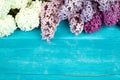 The beautiful lilac on a wooden surface Royalty Free Stock Photo