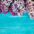 The beautiful lilac on a wooden surface Royalty Free Stock Photo