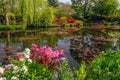 Beautiful lily pond in spring in Claude Monet`s garden. Giverny, France. Royalty Free Stock Photo
