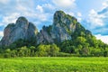 Beautiful limestone mountain in the farmland