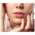 Beautiful lips infected herpes virus