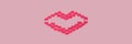 Beautiful lips made of hearts for Valentines Day. Banner.