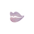 Beautiful lips of woman with violet lipstick. Sexy lip make-up. Open mouth. Sweet kiss.Cosmetics and makeup.