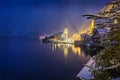 The village of Hallstatt in the Austrian Alps during winter time Royalty Free Stock Photo