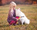 Girl, dog, fun, forest