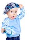Beautiful little boy in a cap Royalty Free Stock Photo