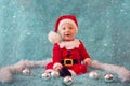 Beautiful little boy in santa costume Royalty Free Stock Photo