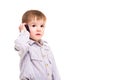 Beautiful little boy talking on a mobile phone Royalty Free Stock Photo