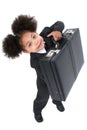 Beautiful Little Business Woman With Briefcase Royalty Free Stock Photo