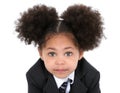 Beautiful Little Business Woman In Jacket And Tie Royalty Free Stock Photo