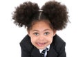 Beautiful Little Business Woman In Suit And Tie Royalty Free Stock Photo