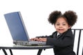 Beautiful Little Business Woman Working On Laptop Royalty Free Stock Photo