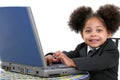 Beautiful Little Business Woman Working On Laptop Royalty Free Stock Photo
