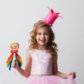 Candy princess girl with lollipop Royalty Free Stock Photo