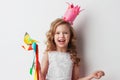 Candy princess girl with pinwheel Royalty Free Stock Photo