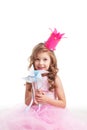 Princess girl with pinwheel Royalty Free Stock Photo