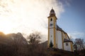 Beautiful little church, blue sky