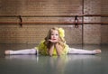 Beautiful little dancer portrait at a dance studio