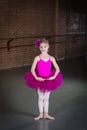 Beautiful little dancer portrait at a dance studio