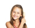 Beautiful little girl combing Royalty Free Stock Photo