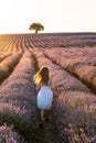 Girl in a lavender field Royalty Free Stock Photo