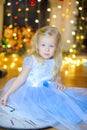 Beautiful little girl in a festive interior Royalty Free Stock Photo