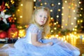 Beautiful little girl in a festive interior Royalty Free Stock Photo