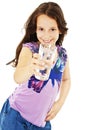 Beautiful little girl with glass of water Royalty Free Stock Photo