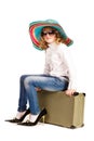 Beautiful little girl going on vacation Royalty Free Stock Photo