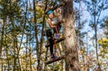 Beautiful little girl having fun in adventure Park, Montenegro Royalty Free Stock Photo