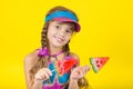 Beautiful little girl with large Lollipop Royalty Free Stock Photo