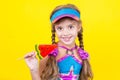 Beautiful little girl with large Lollipop Royalty Free Stock Photo