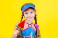 Beautiful little girl with large Lollipop Royalty Free Stock Photo