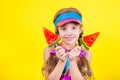 Beautiful little girl with large Lollipop Royalty Free Stock Photo