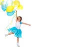 Little girl with multicolored balloons. Royalty Free Stock Photo