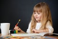 Beautiful Little Girl Painting Royalty Free Stock Photo