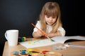 Beautiful Little Girl Painting Royalty Free Stock Photo