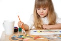 Beautiful Little Girl Painting Royalty Free Stock Photo