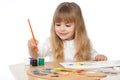 Beautiful Little Girl Painting Royalty Free Stock Photo