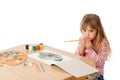 Beautiful Little Girl Painting Royalty Free Stock Photo