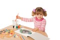 Beautiful Little Girl Painting Royalty Free Stock Photo