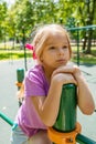 Beautiful little girl on playground Royalty Free Stock Photo