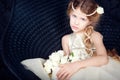 Beautiful little girl in princess dress