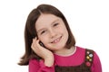 Beautiful little girl talking on a mobile phone Royalty Free Stock Photo