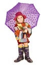 Beautiful little girl with umbrella