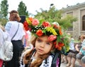 Beautiful little girl at `Ziua Iei ` - International Day of the Romanian Blouse