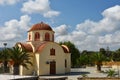 Beautiful little Greek chapel at sunset on the island of Crete - Greece. Royalty Free Stock Photo